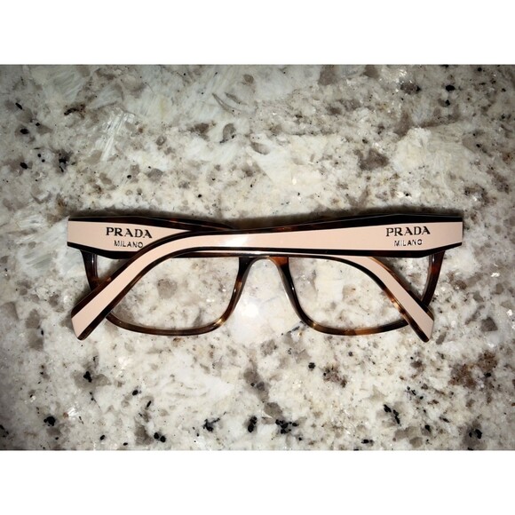 Prada Eyeglasses VPR 17Z NEW color 07R-1O1 Light Havana Size 54 Square Women\'s main image 4